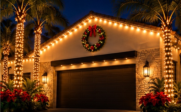 Inspiración de fachada navideña con luces C9
